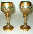 Silver And Gold Colour Coated Wine Glass