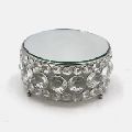 Crystal Glass Round Mirror Tray