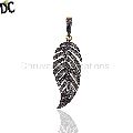 Leaf Shape Pave Diamond Pendant