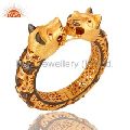 Panther Designer Gold Plated Openable Bangle