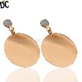 Rose Gold Plated Disc Design Earring