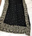 Pure Georgette sarees with hand zardosi work border