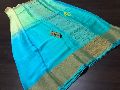 PURE MYSORE SILK WRINKLED CREPE SILK SAREES WITH CONTRAST BLOUSE