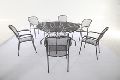 Metallic Designer Center Table and Six Garden Chairs
