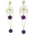 Antique amethyst yellow gold plated earrings