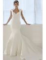 Cap Sleeve Collared Wedding Gown