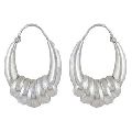 Cute Plain Silver Jewelry Hoop Earrings