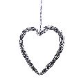 Iron Grey Decorative Hanging Heart Ornaments