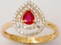 Ruby Gemstone and accented diamonds ring