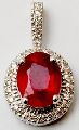 Ruby Pave Diamond Pendant