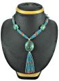 925 Sterling Silver Fashion Jewellery Charming Coral, Turquoise Beaded Necklace