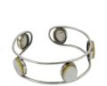 925 sterling silver fashion Jewellery Trendy Mother Of Pearl Gemstone Bangle