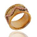 18K Gold Plated Copper and Brass Hammered Spinner Ring