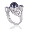 Colour Pearl With Amethyst Gemstone 925 Sterling Silver Ring