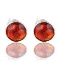 Loving Craft Red Stone 925 Silver Stud Earring