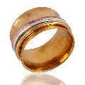 Silver Copper and Brass Mix Metal Three Tone Spinner Ring