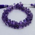Amethyst faceted drops loose beads