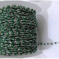 Handmade Died emerald beaded rosary chain