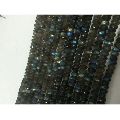 Labradorite roundel faceted gemstone beads