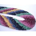 Multi sapphire roundel faceted natural gemstone beads