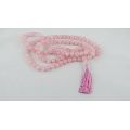 Rose quartz prayer beads mala bead necklace