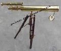 Brass Double Barrel Telescope with Wooden Tripod Stand