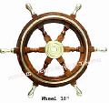 Wooden Ship Wheel W/Brass Hub