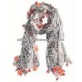 polyester printed flower fashionable scarf