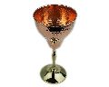 Round Hammered Copper Wine Goblet