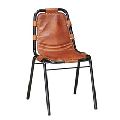 GENUINE LEATHER STACKABLE DINING CHAIR