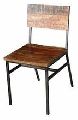 IRON METAL AND RECLAIMED WOOD DINING CHAIR