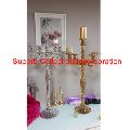 Gold and silver mosaic Five Arms Candelabra