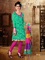 Embroidered work glass cotton salwar kameez