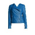 Ladies Sky Blue Leather Jacket