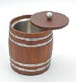 Barrel Wood Stainless Steel Ice Bucket