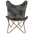 antique grey color high quality leather butterfly chair for living room