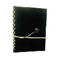 Colorsncraft Genuine Leather Black Antique Designing Brass Button Notebook