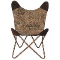 High quality suede leather printed foldable butterfly chair
