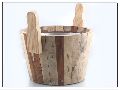 Stainless Steel Wooden Sauna Bucket with handle