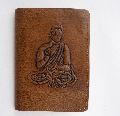 Embossed buddha leather passport cover