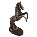 Handmade Brass Bronze Black Golden Jumping Horse Statue