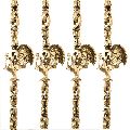 Horse Peacock and Elephant Brass Swing Chain(Set Of 4 Pieces)
