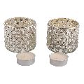 Silver Vintage Effect Cup Candle Holder