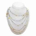 925 STERLING SILVER GOLD PLATED LABRADORITE BEADS WOMEN\'S NECKLACE