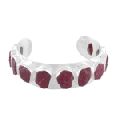 925 silver ruby rough stone cuff bracelet