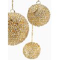 Gold crystal hanging ball chandelier