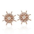 Rose Gold Pave Diamond Engagement Stud Earring