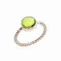 Hydro Peridot Gold Plated Ring Vermeil Gold Ring