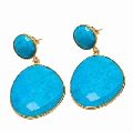 Turquoise Blue Gemstone Earring Fancy Shape Earring