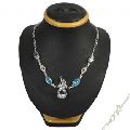 Bohemian Blue Topaz, Amethyst Gemstone 925 Sterling Silver Necklace Jewelry